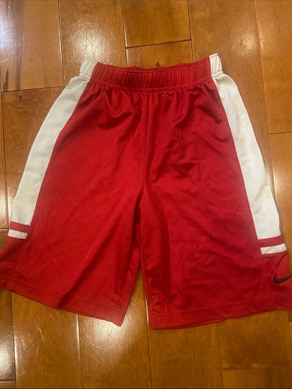 Nike Red and White Boys' Athletic Shorts